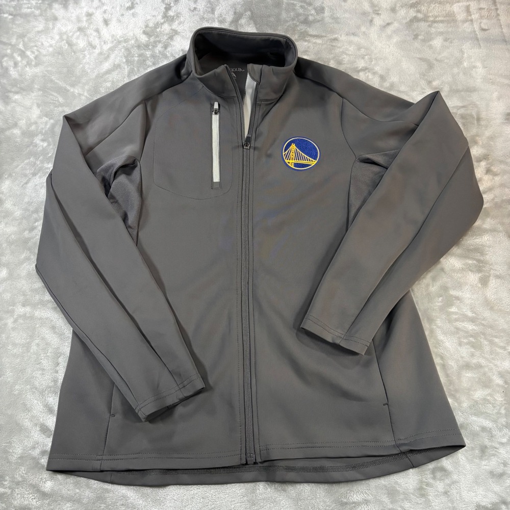 Antigua Golden State Warriors Womens Full Zip Jacket Gray L NBA Basketball
